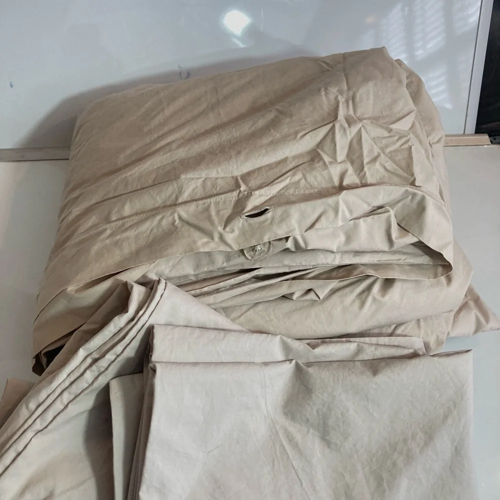 Neutral Beige Duvet Cover Set - Soft Home Bedding